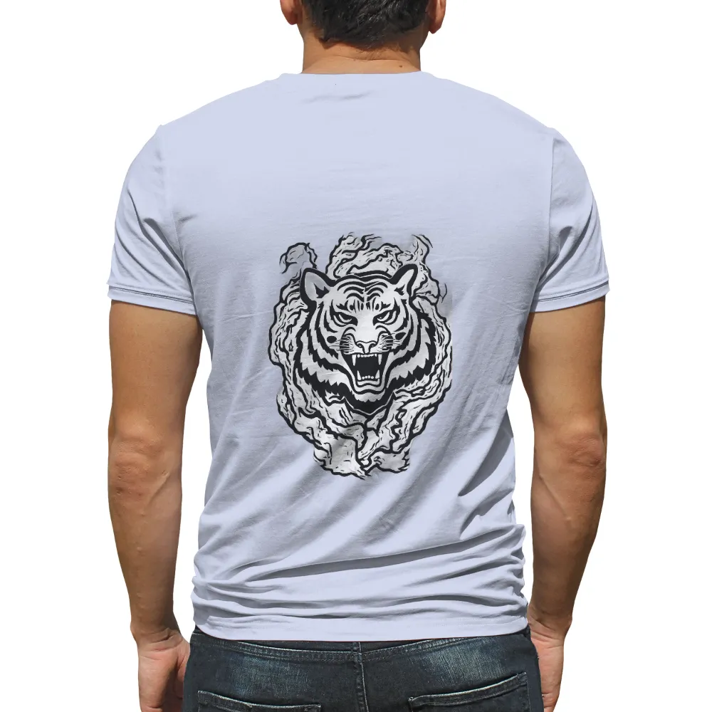 Custom Tee Shirts: Roaring Tiger - Strength and Courage|t shirt black and white roblox