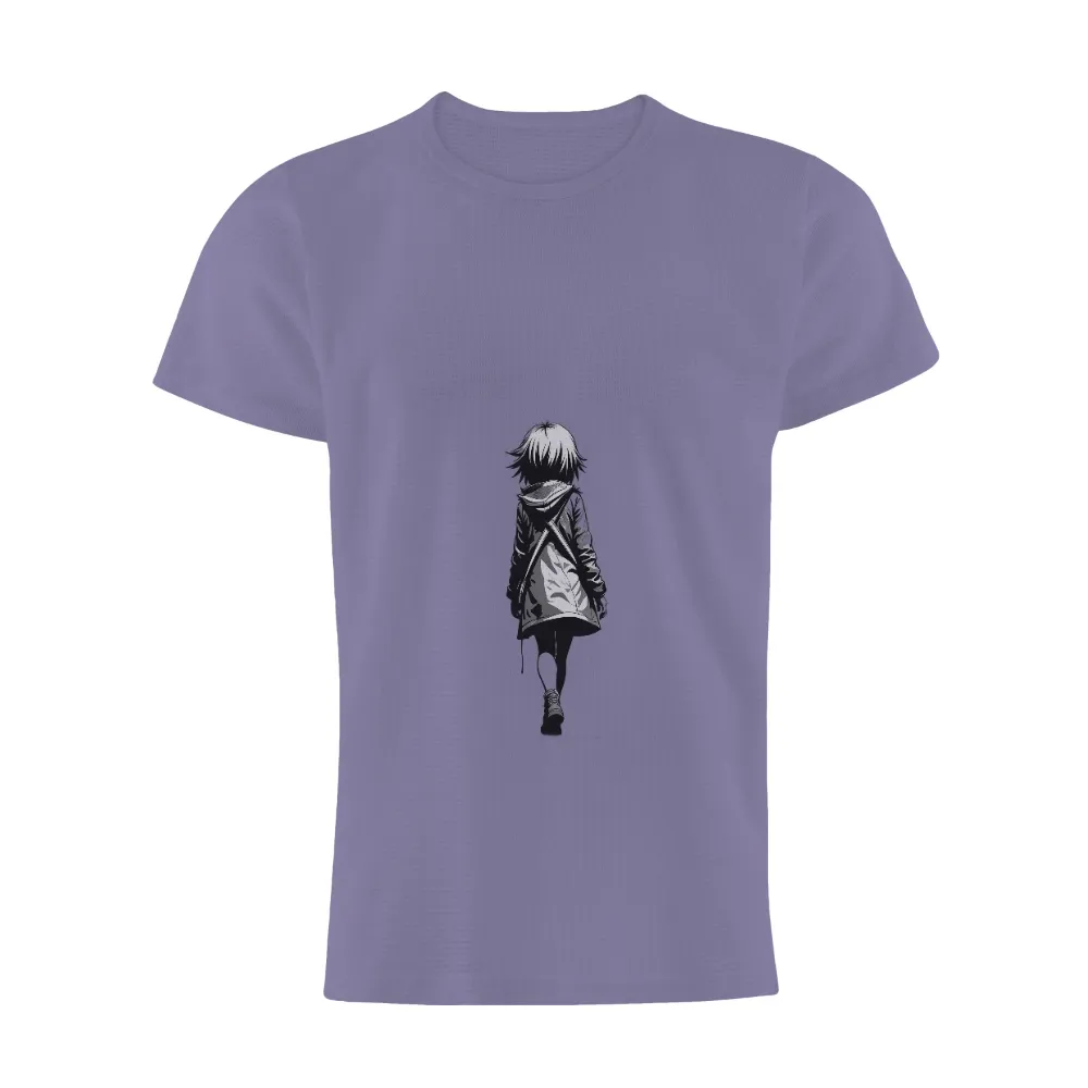 Custom Tee Shirts: Enigmatic Figure in Trench Coat - Anime Mystery|graffiti urban