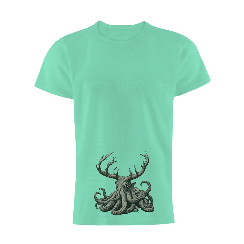 Unique Design Featuring Mythical Creature with Deer Antlers and Octopus Tentacles|majestic aaron judge t shirt