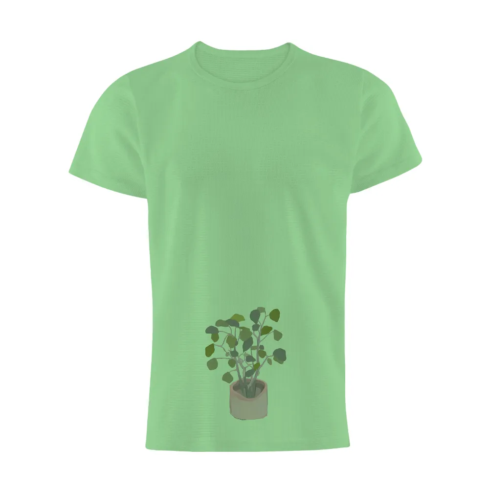 Eucalyptus Minimalist T-Shirts Design: Nature's Tranquility|green bleach dye shirt