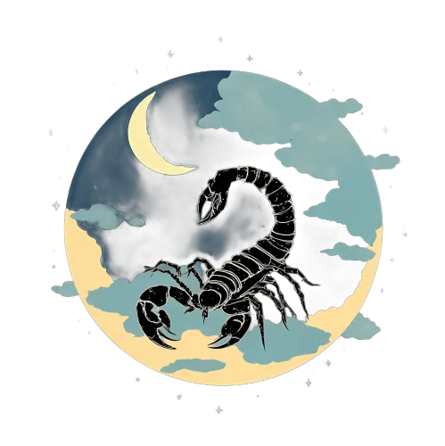 Shirts Graphic Tees: Scorpion Under the Crescent Moon