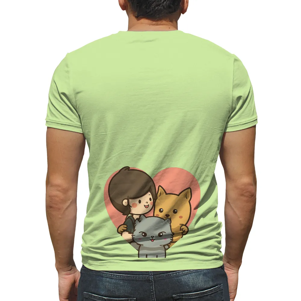 Tee Shirts Printed: Heartfelt Love with Cats|cute pink roblox t shirt