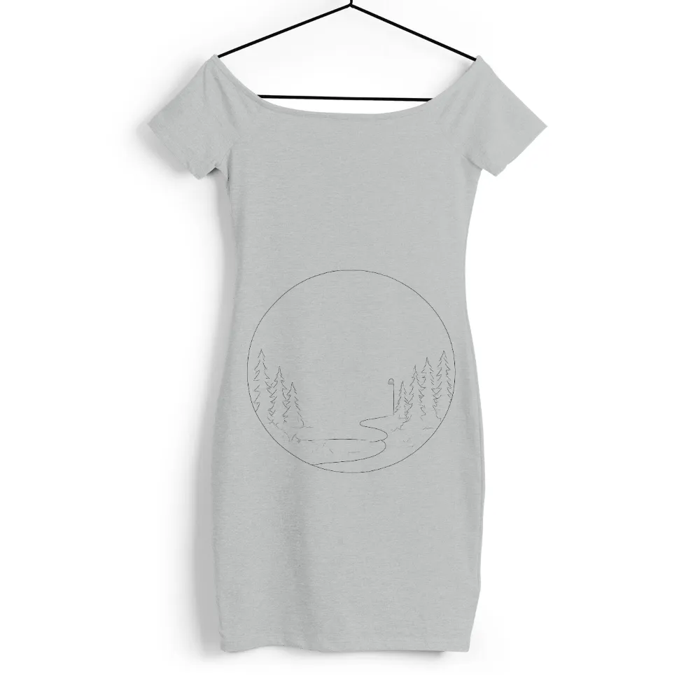 TShirt Printing: Serene Forest Journey - Minimalist Nature Design|endor forest summer camp shirt