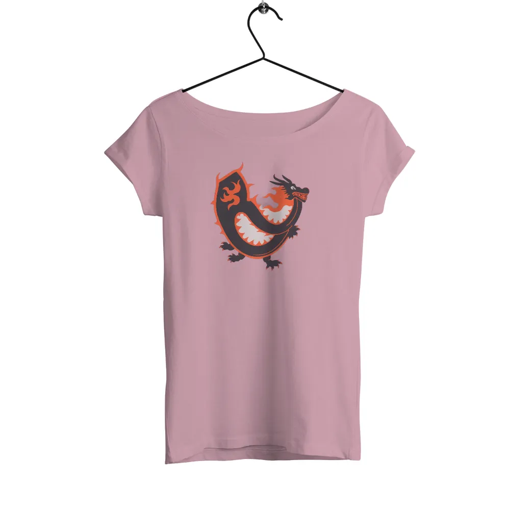 Dragon Tee Shirt Printing | Mythical Creature Power & Strength| black and orange dragon