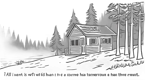 TShirt Design: Cabin in the Woods - Solitude and Connection