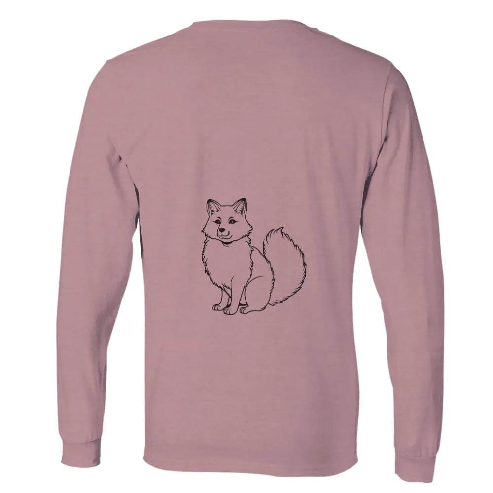 Customized Tee Shirts: Whimsical Fox Line Drawing|unique valentine shirts