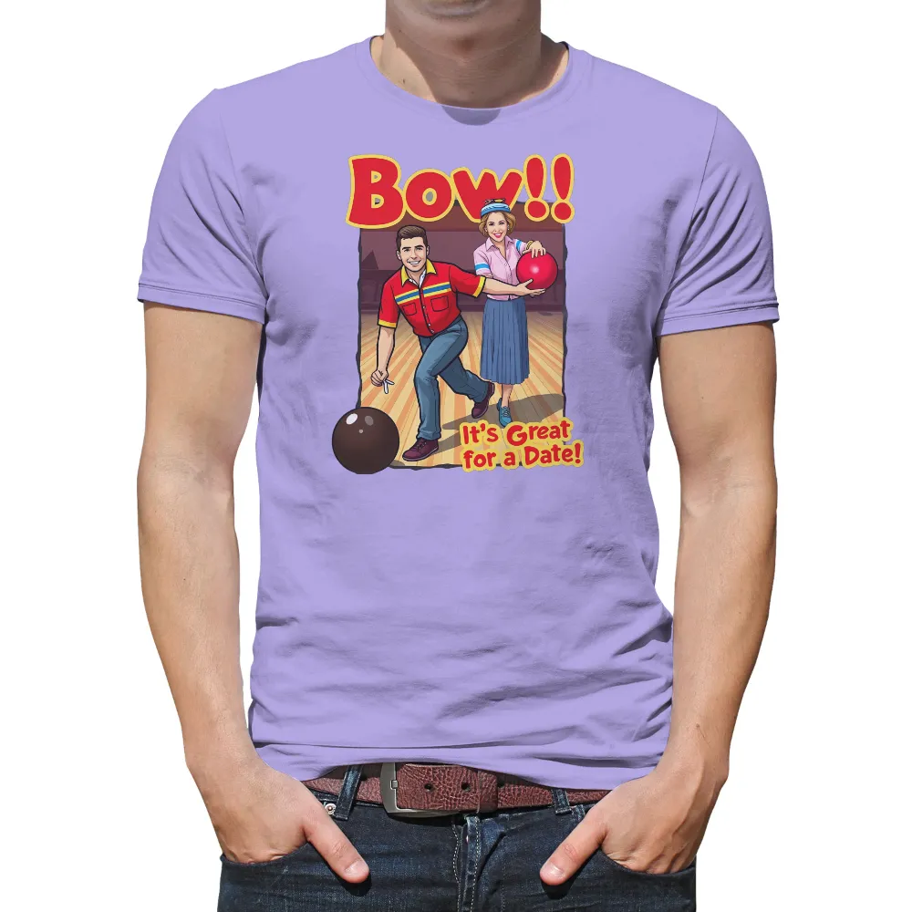 T-Shirts Custom: Bowling Fun for a Date| Woman holding bowling ball