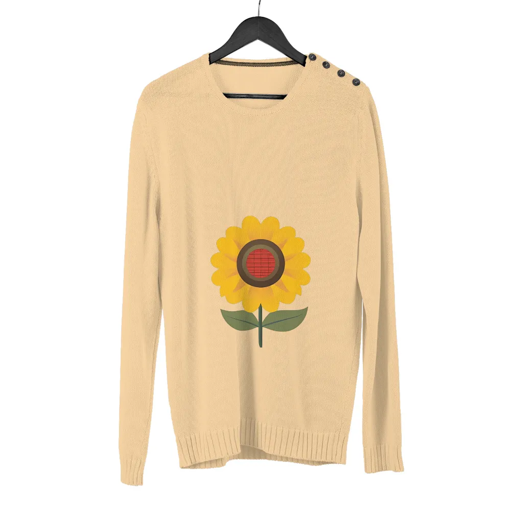 Graphic Tees: Sunflower Grid - Nature Meets Technology|garnet hill essential organic cotton shirt