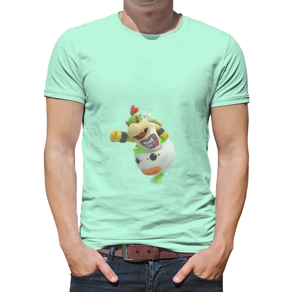 Shirts Graphic Tees: Bowser's Playful Transformation|russian z symbol t shirt for sale