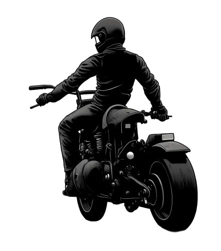 T-Shirts Pattern: Biker Silhouette - Freedom and Adventure