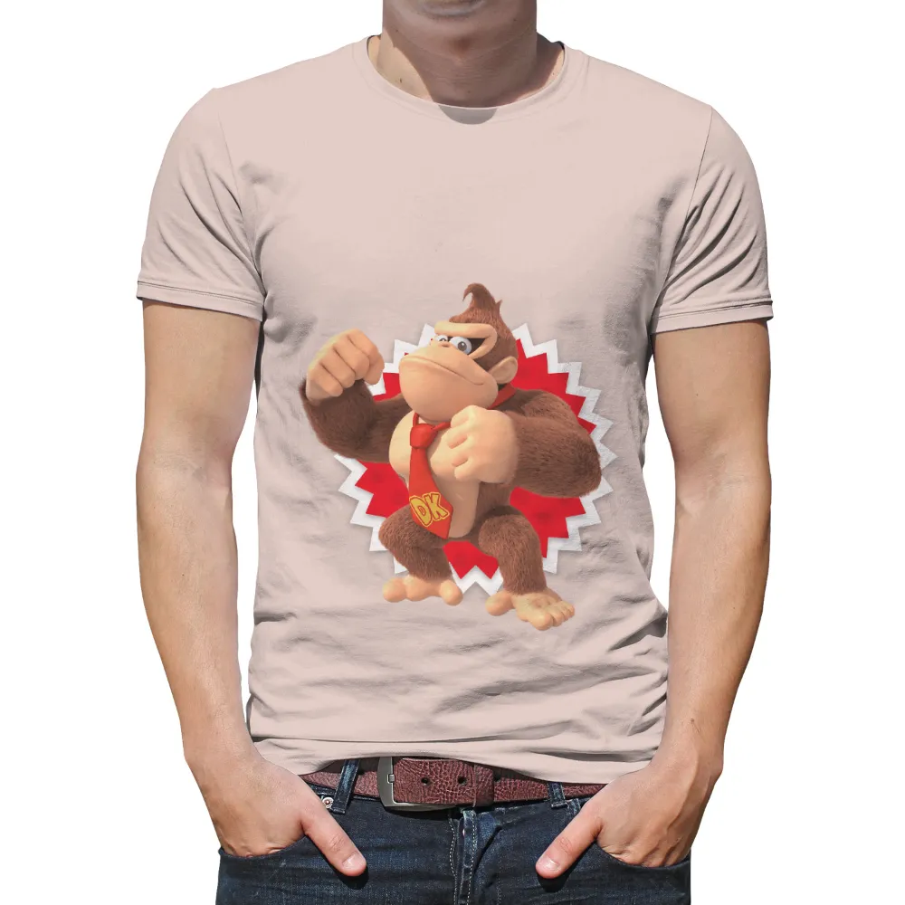 TShirt Design: Donkey Kong Power Pose with Red Tie|t shirt strong roblox