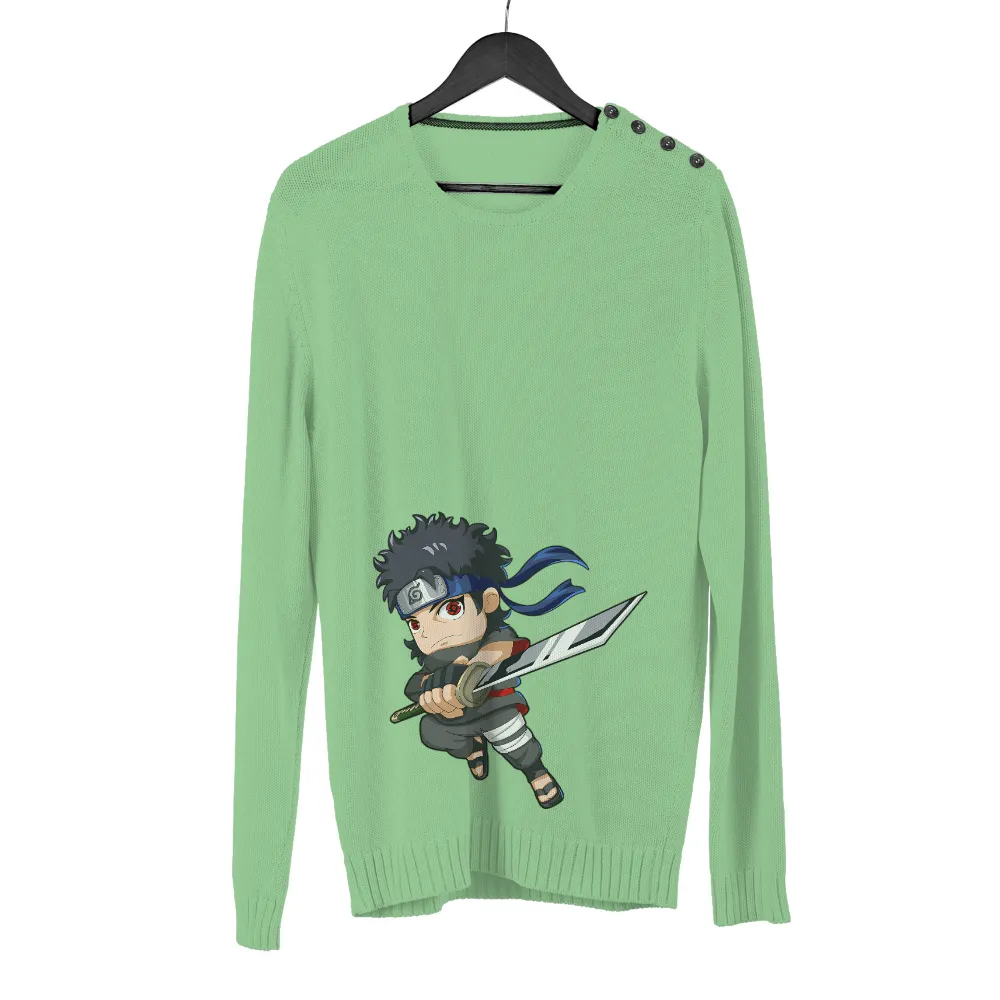 Shirts Graphic Tees: Chibi Sasuke Uchiha with Vibrant Colors and Dynamic Pose|naruto t shirt youth