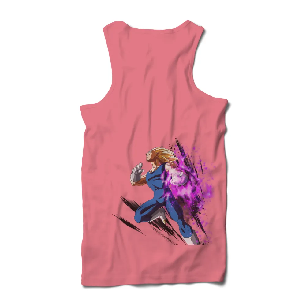 T-Shirts Pattern: Anime Hero with Golden Hair and Purple Energy|dad our hero t shirt