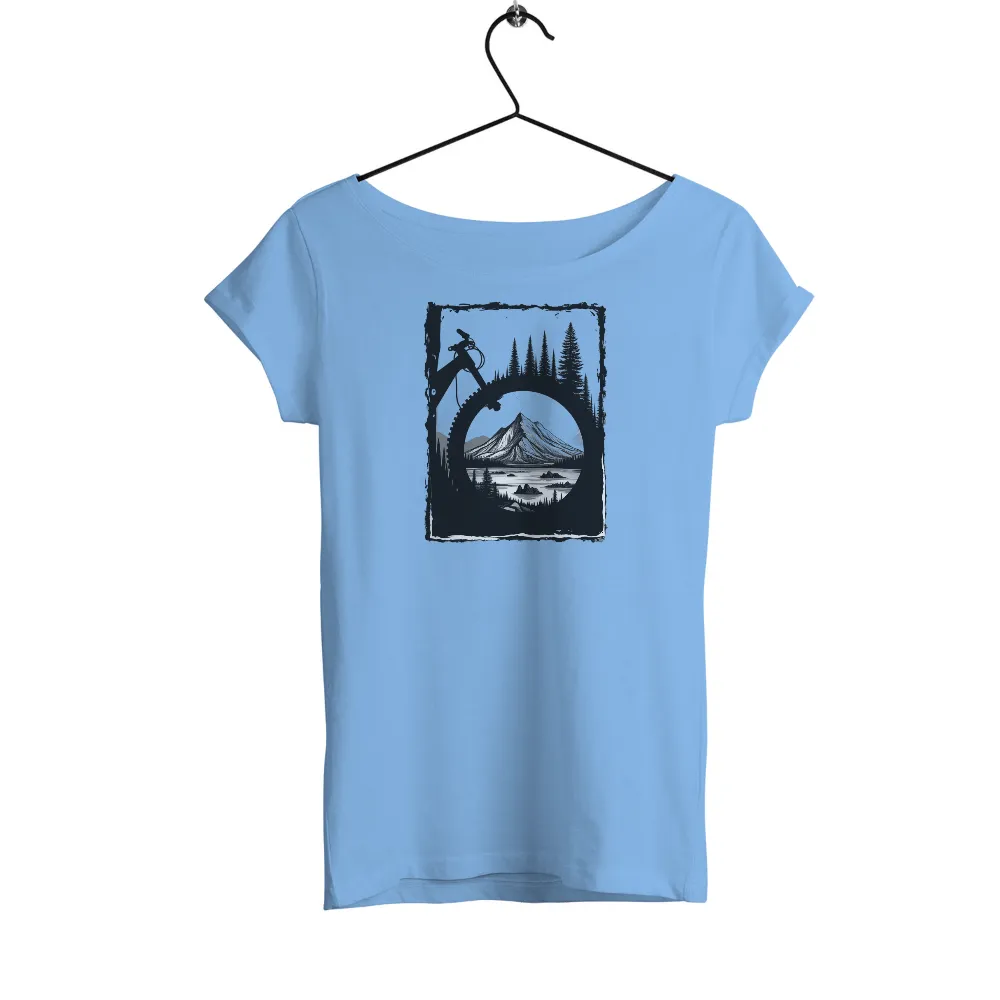 Graphic Tees: Nature's Harmony - Mountain, Lake, and Saw Design|island lake camp staff t shirt