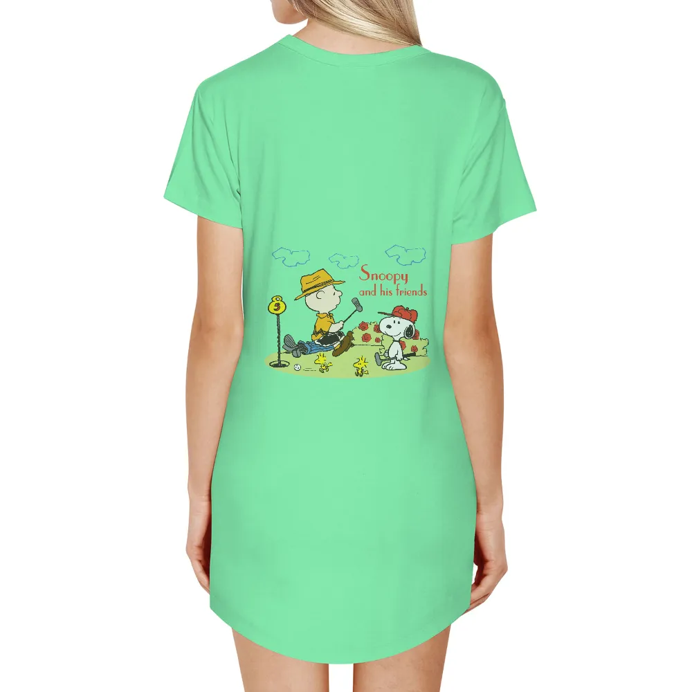 T-Shirts Pattern: Golfing Fun with Charlie Brown and Snoopy|women's long sleeve uv protection golf shirts