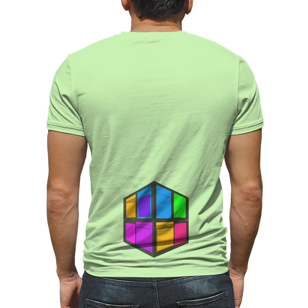 Modern Digital Art Cube: A Vibrant Symbol of the Digital Era|harry rubik's cube shirt