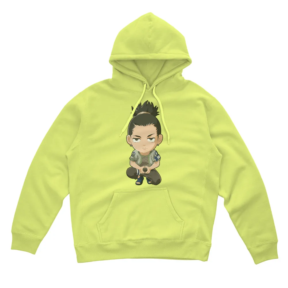 Shikamaru Chibi T-Shirt Printing - Anime Minimalist Design|cartoon character with blue shirt