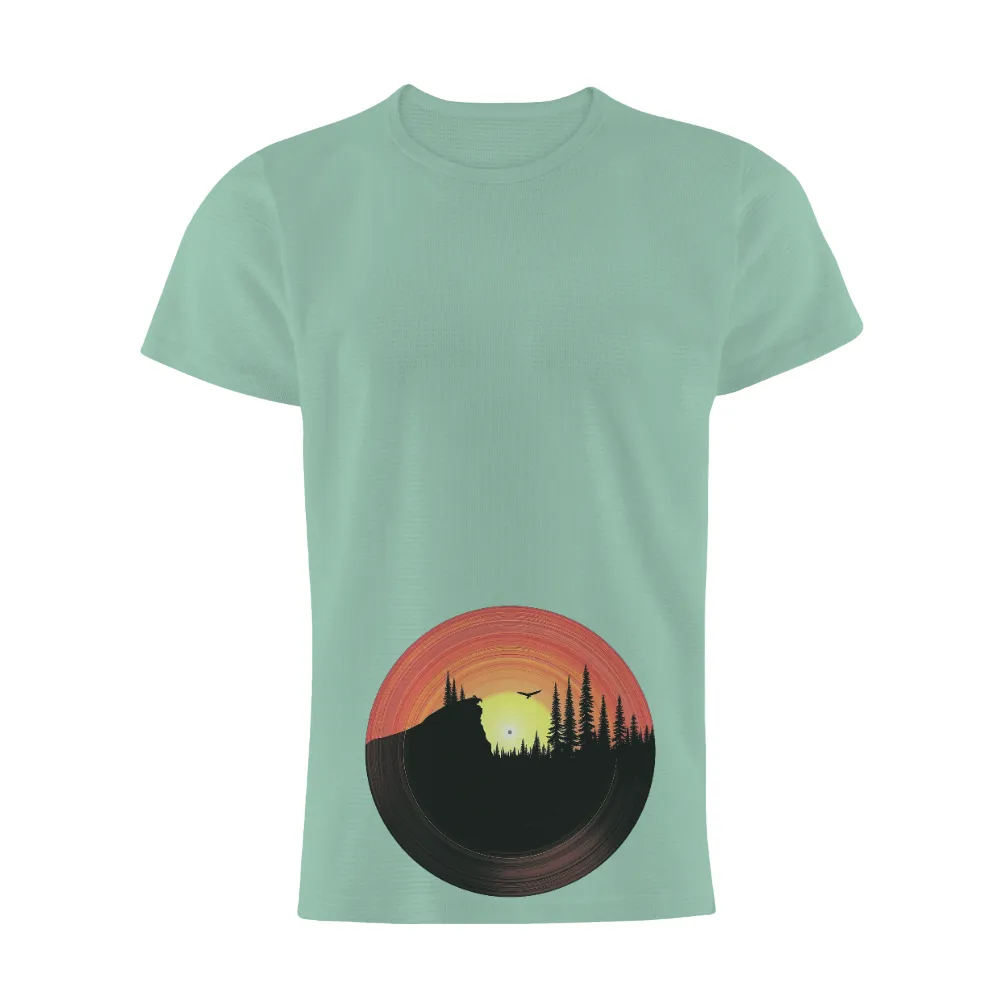 Embrace Solitude: Nature-Inspired T-Shirt Printing| sunset over a forest