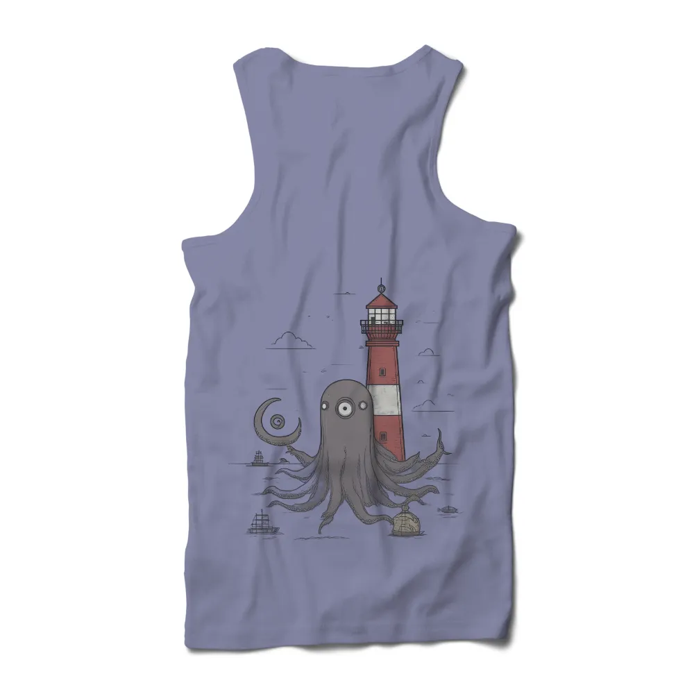 Mysterious Octopus Lighthouse Graphic: Vintage and Modern Maritime Art Merged|vintage kobe bryant sweatshirt