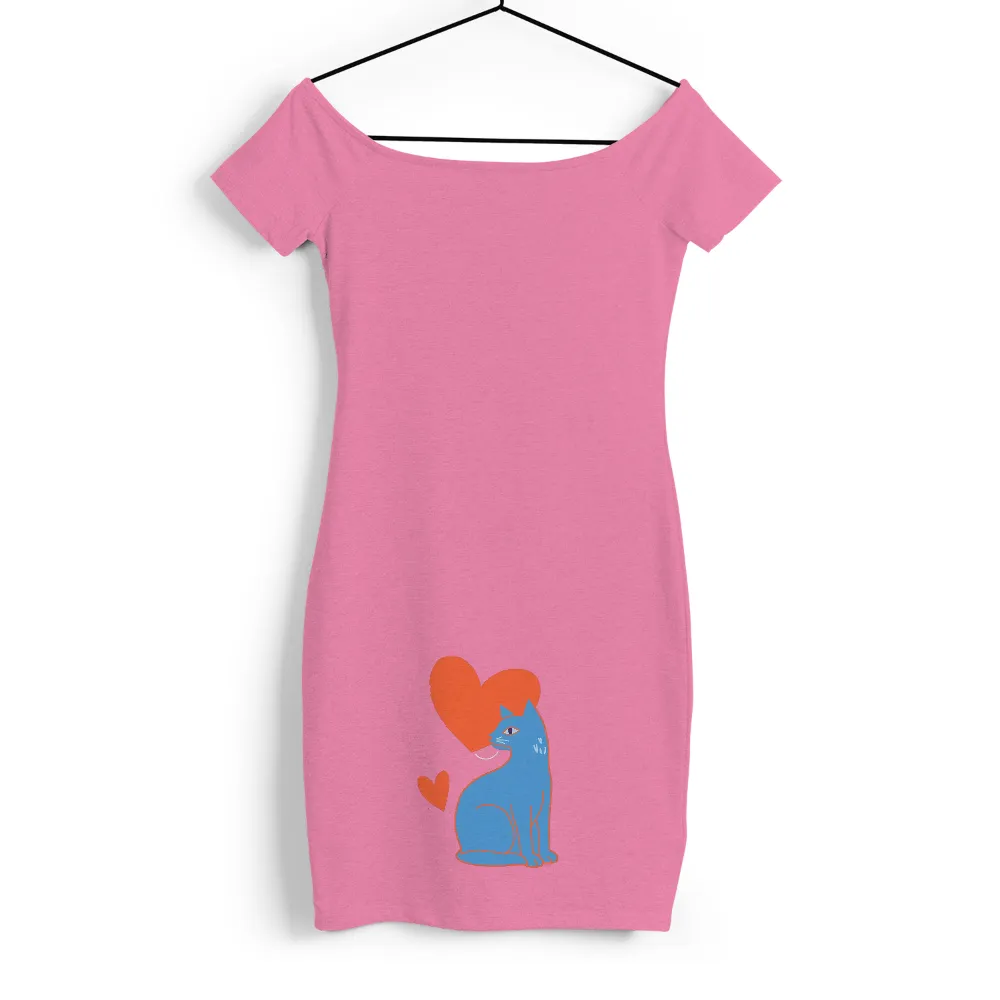 Graphic Tees: Blue Cat with Orange Heart - Unique Perspective and Love|love for damar t shirt nfl