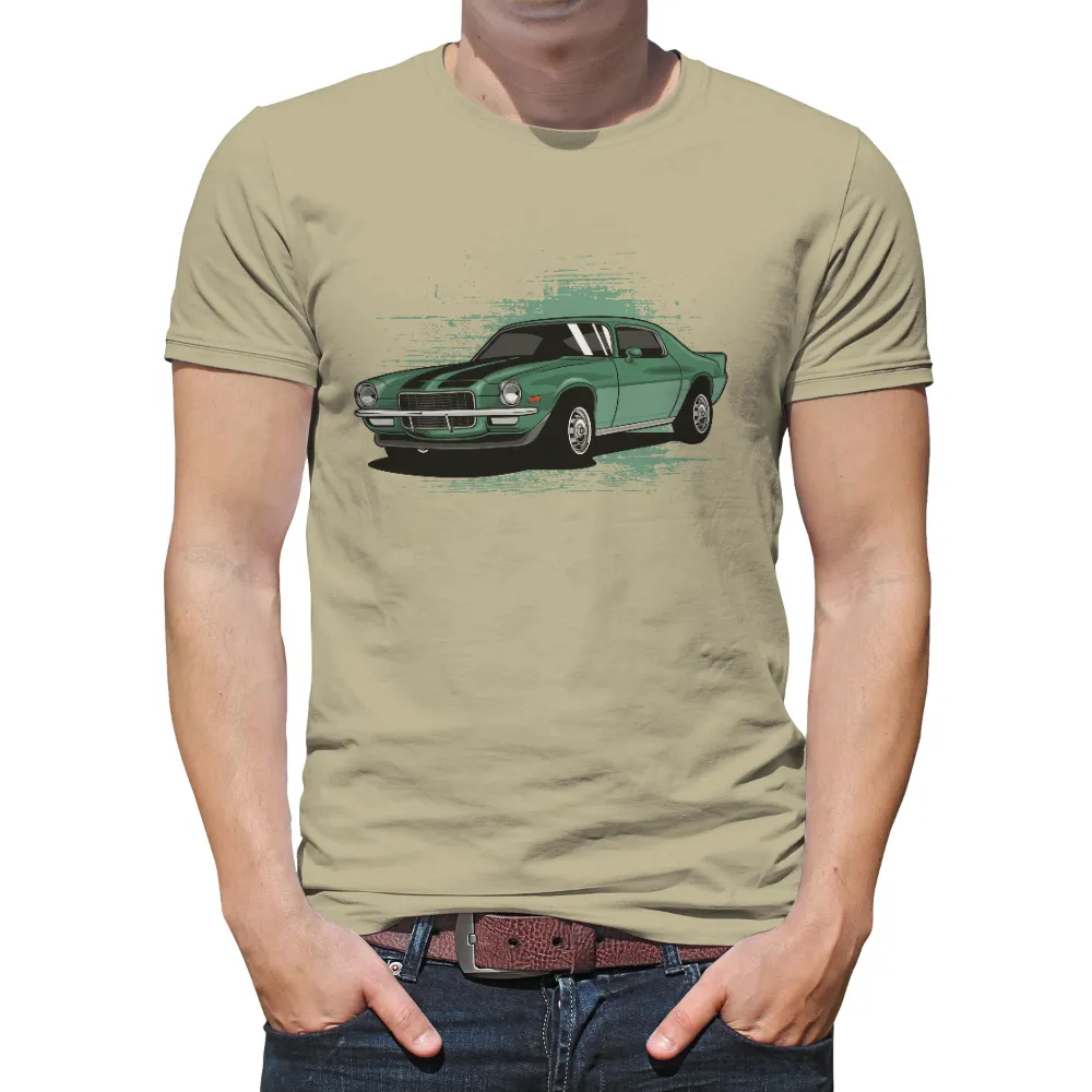 T-Shirts Pattern: Vintage Green Camaro Speed|los angeles lakers vintage mens t shirt