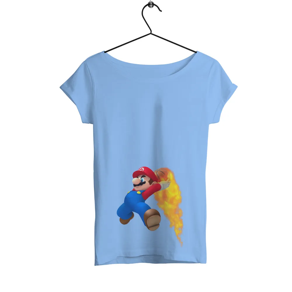 T-Shirts Pattern: Mario's Fiery Basketball Adventure|tee morant basketball