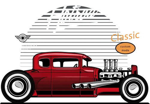 TShirt Printing: Hotrod Classic - Vintage Automotive Design