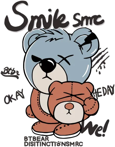 T-Shirts Custom: Smik the Bear - Resilience and Humor