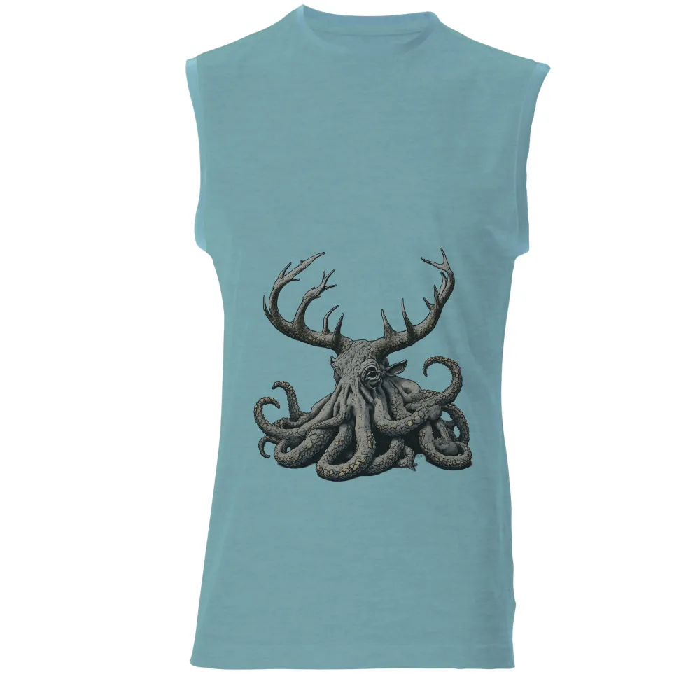 Unique Design Featuring Mythical Creature with Deer Antlers and Octopus Tentacles|retro valentines shirt