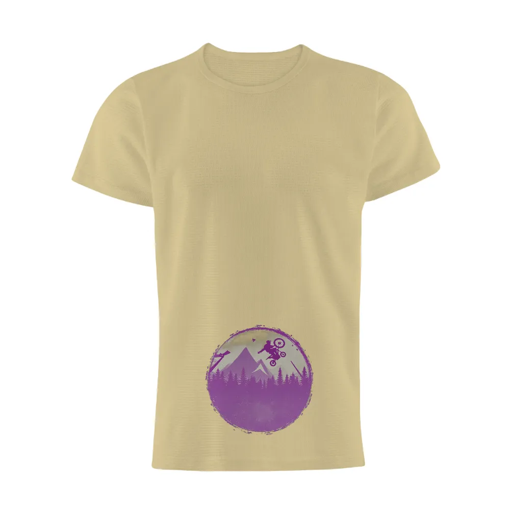 TShirt Design: Mountain Biking Adventure in Purple| thrill of the ride