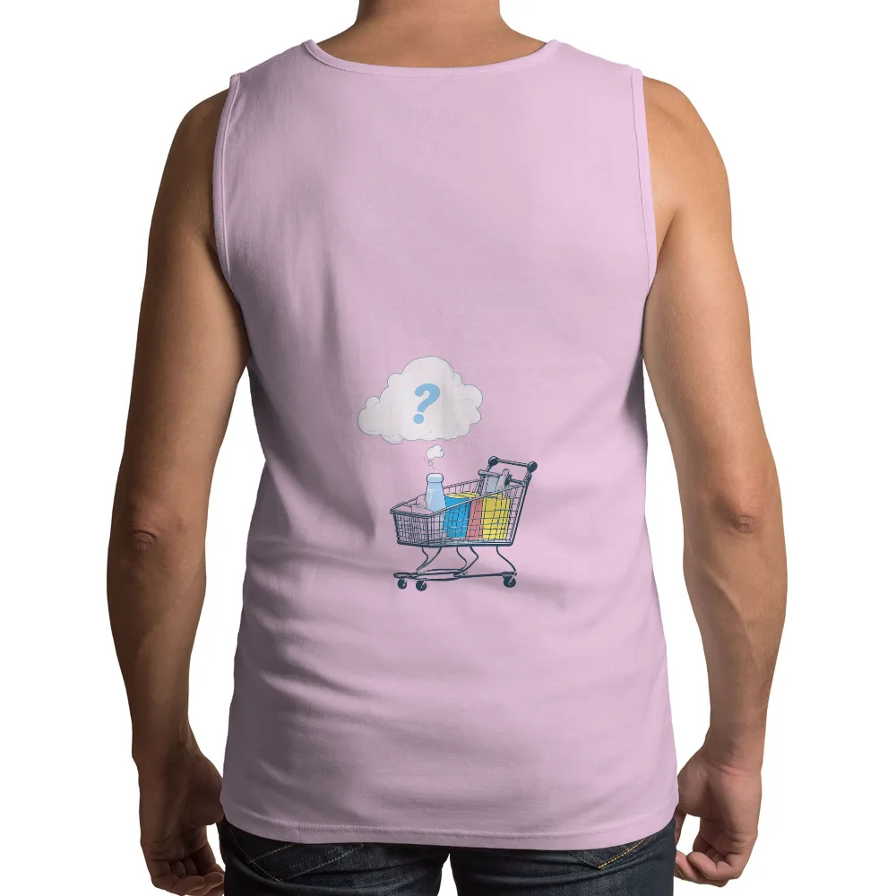 Tee Shirts Printed: Shopping Cart of Questions - Life Theme