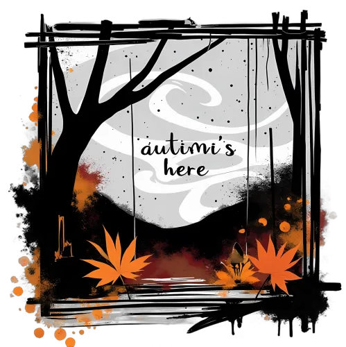 TShirt Printing: Embrace Autumn's Whimsical Change with 'Autumn's Here'