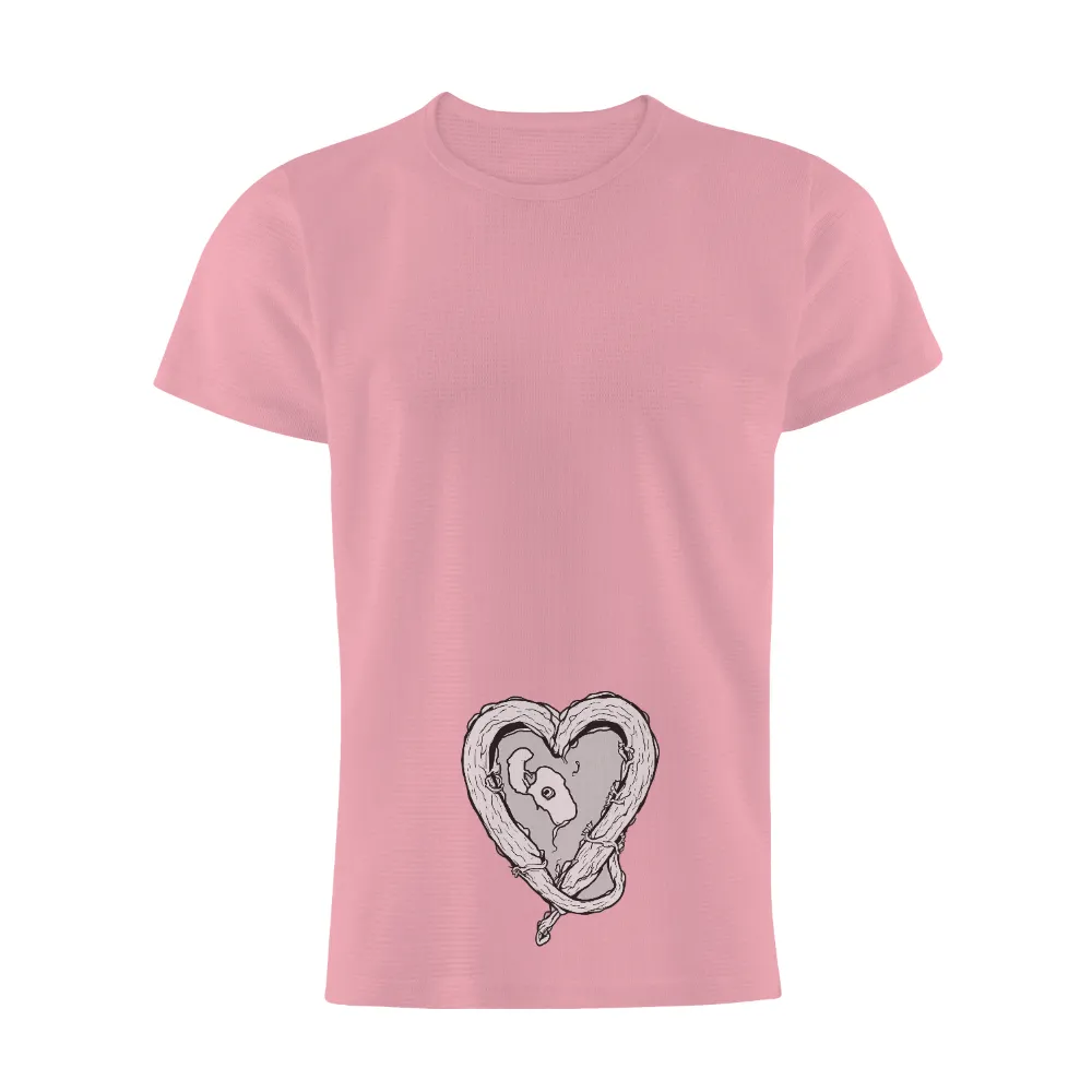 Tee Shirt Printing: Heart-Shaped Tree of Love|peace love camping shirt