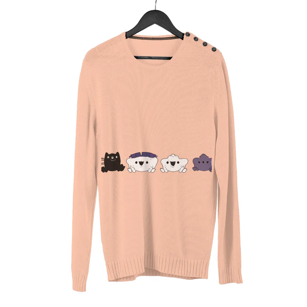 Tee Shirts Printed: Adorable Characters' Adventure with the Blouse of Wonder|co couture winter lace blouse