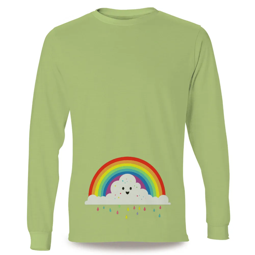 Custom Tee Shirts: Spread Joy with Fluffy Rainbow Cloud|heron preston rainbow t shirt