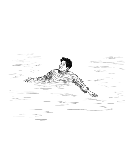 T-Shirts Custom: Glitch Swimmer - Adaptation in the Digital Age