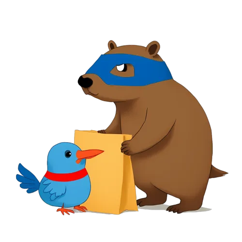 Graphic Tees: Bruno and Breezy's Adventure - Superhero Bear and Blue Bird