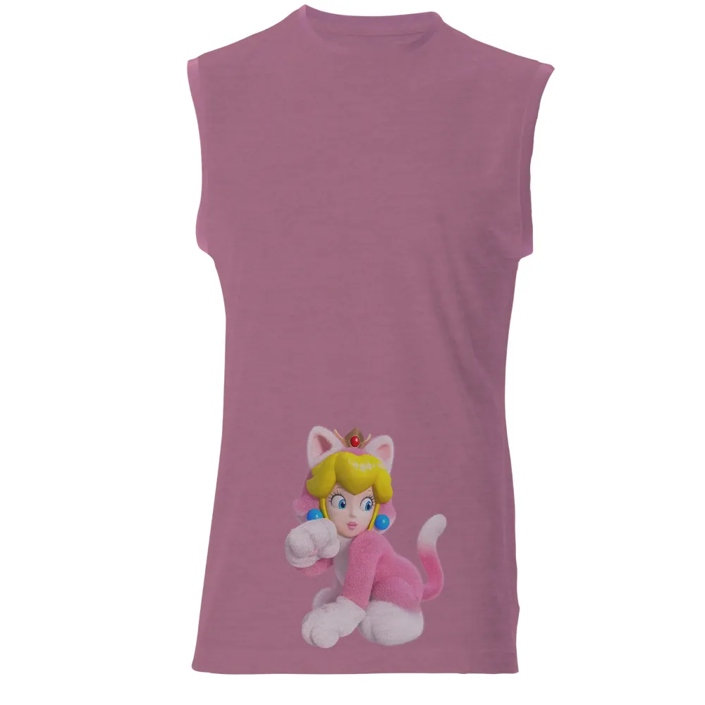 Customized Tee Shirts: Whimsical Princess Peach in Cat Suit|army princess cut shirt