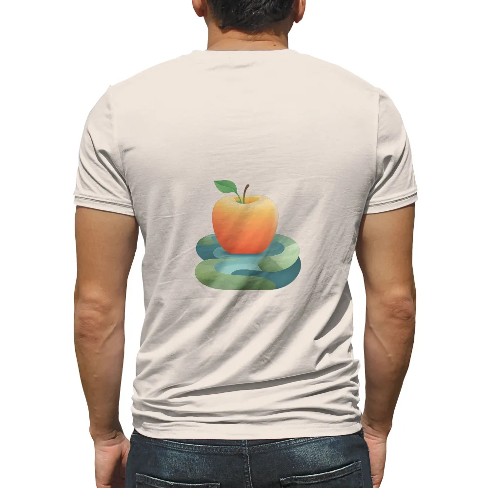 Apple Design with Gradient and Abstract Waves|spritz fruit market t shirt