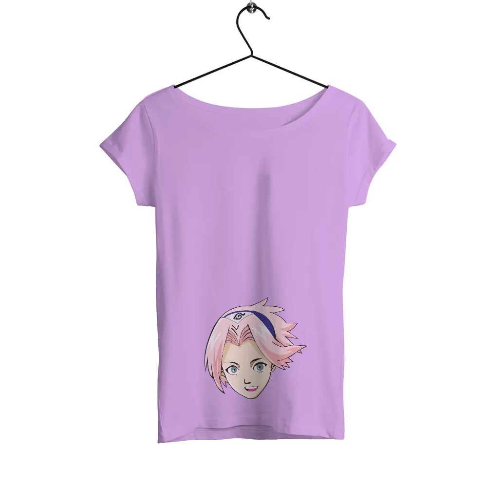 TShirt Design: Sakura Haruno Minimalist Anime Art|black shirt cartoon character