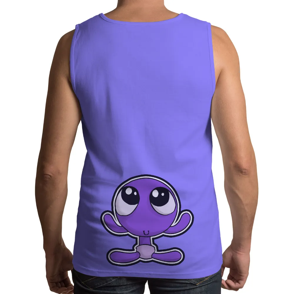 Customized Tee Shirts: Whimsical Purple Creature with Big Eyes|t shirt roblox purple