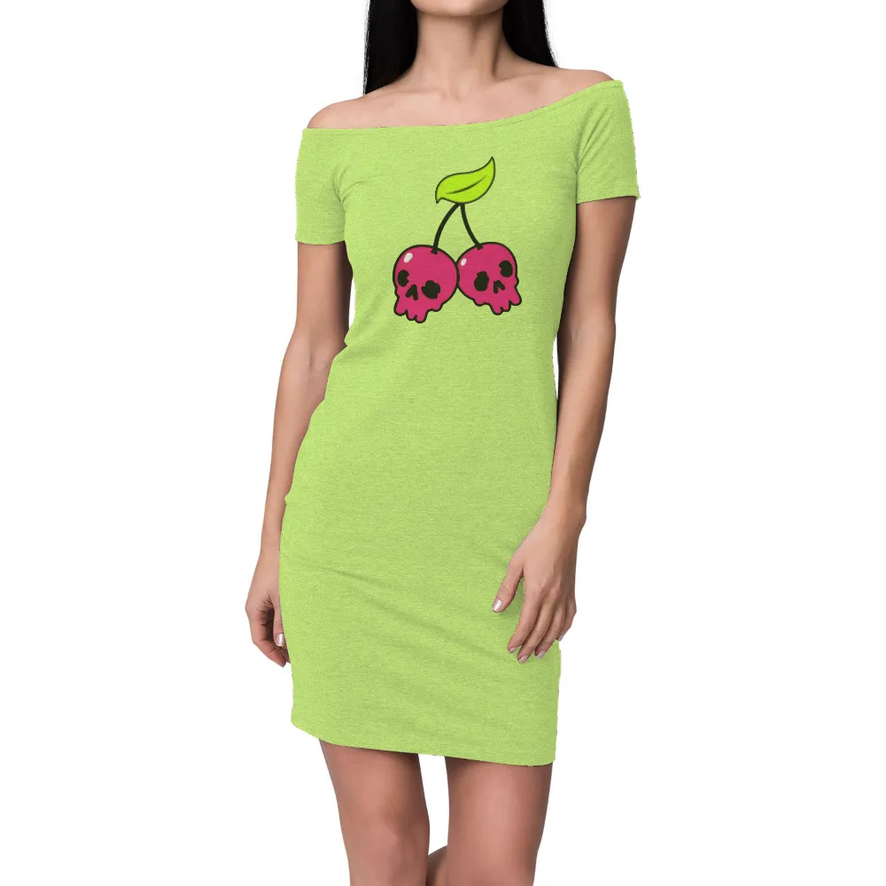 Customized Tee Shirts: Neon Skull Cherries - Pop Culture Meets Macabre|neon festival t shirt