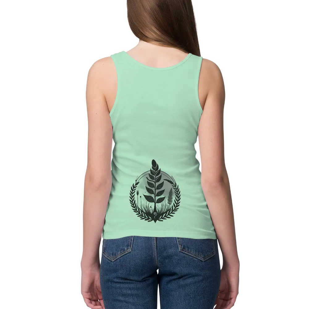 Shirts Graphic Tees | Nature's Resilience: Monochromatic Leaf Design| growth