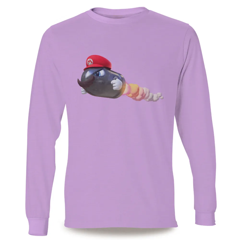 Tee Shirts Printed: Bomb-Omb Punches Through with Mario's Hat and Mustache|mario valentine shirt