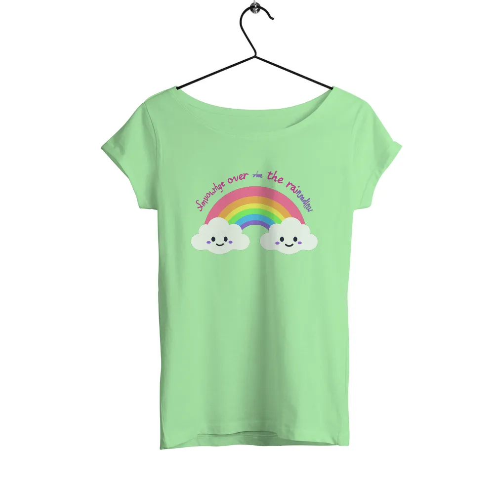 Custom T-Shirt Printing: Smile Under the Rainbow - Happiness and Joy|assc rainbow tee