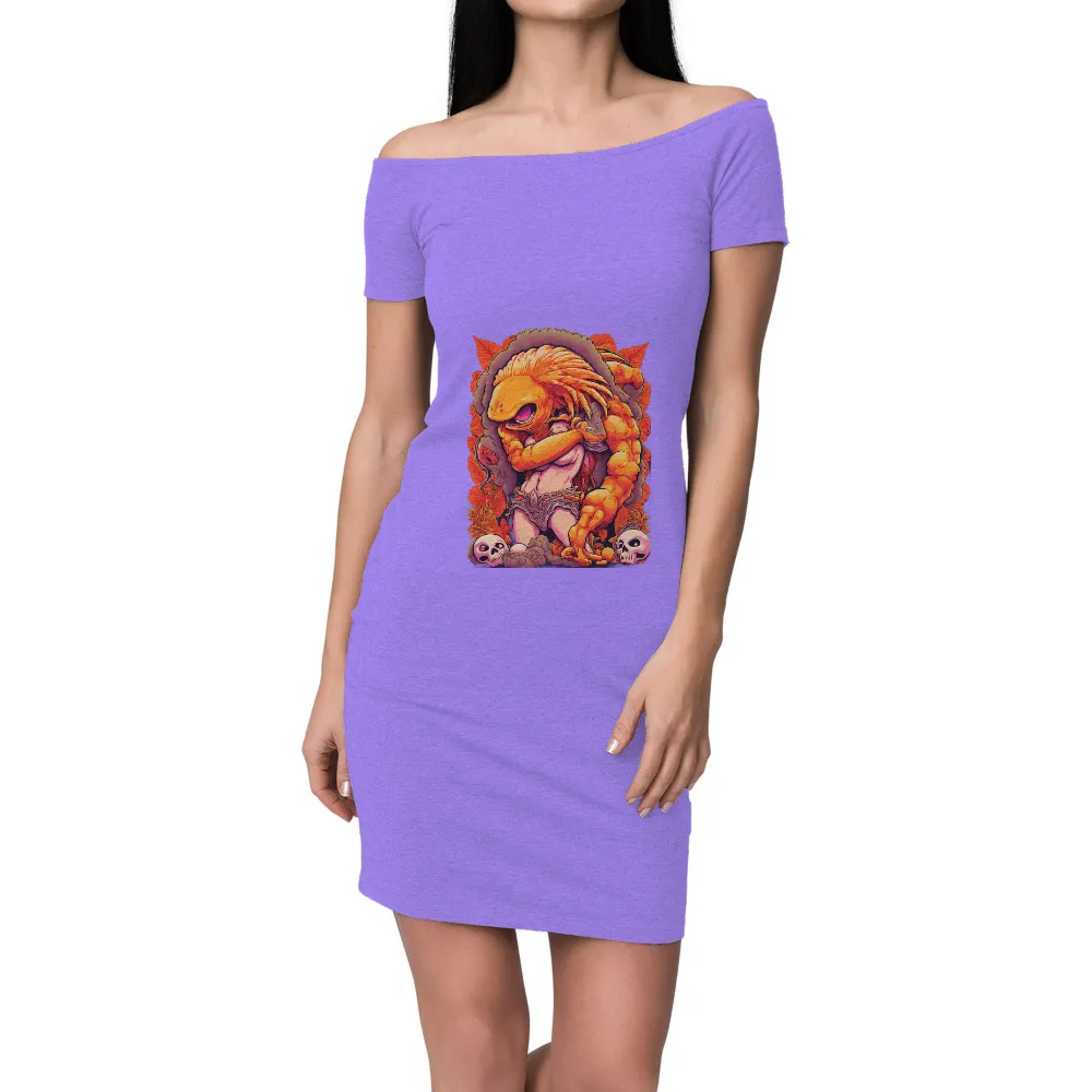 Customized Tee Shirts: Mythical Creature in Bold Colors and Intricate Details| human figure