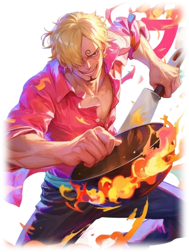 Sanji cooking with his pink shirt - sanji pink shirt