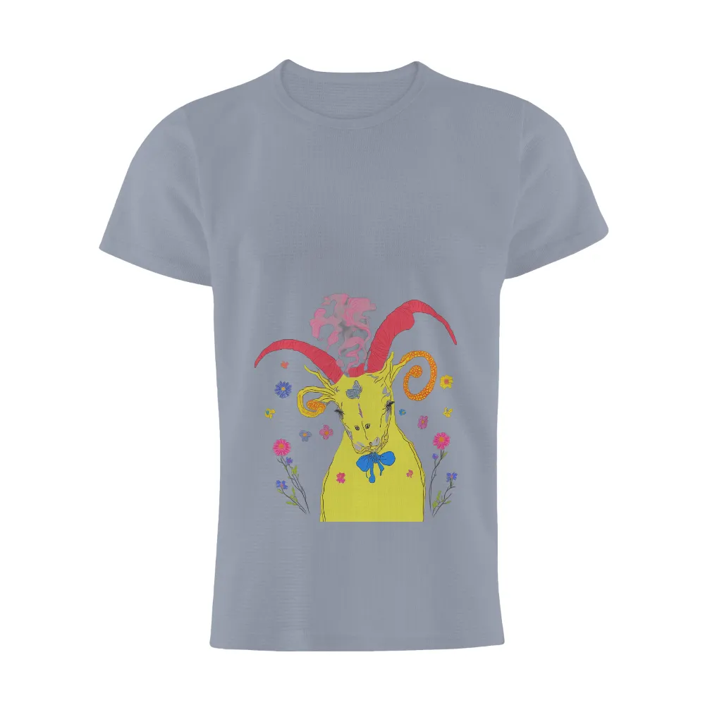 Whimsical Goat TShirt Design: A Blend of Fantasy and Nature|tower of fantasy t shirt