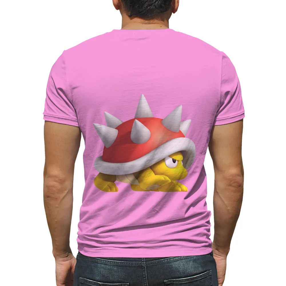 Red Koopa Troopa TShirt Design: Gaming Icon|neon yellow bleached shirt