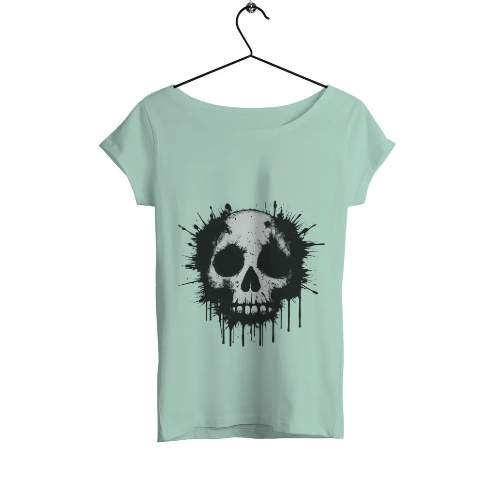 Tee Shirts Printed: Grunge Skull Art|t shirt roblox black and white